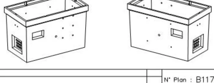 Chambre L5 400 kN, deux vues isométriques au trait